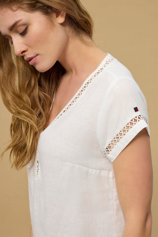 REDGREEN WOMAN Alban Linen Shirt Shirts Hvid