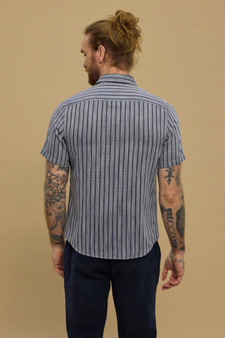 REDGREEN MEN Atlas Shirt 1692 Dark Navy Stripe