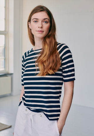 REDGREEN WOMAN Hedy Short Sleeve T-shirt Short Sleeve Tee 123 Sand Stripe