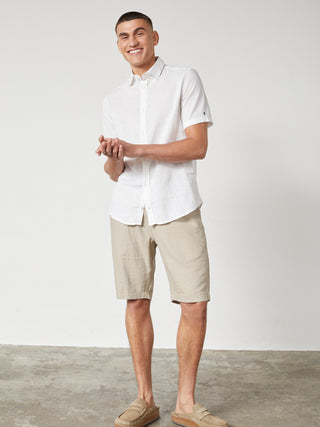 REDGREEN ASGER LINEN SHIRT SS Shirt White