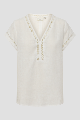 REDGREEN WOMAN Alban Linen Shirt Shirts Hvid