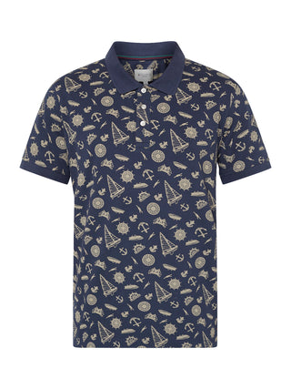 REDGREEN COLTON POLO T-SHIRT Polo 3682 Navy pattern with sand