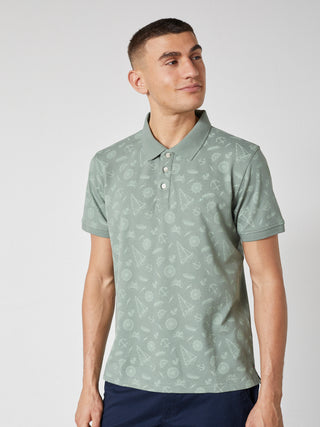 REDGREEN COLTON POLO T-SHIRT Polo 3774 Olive pattern with green pastel
