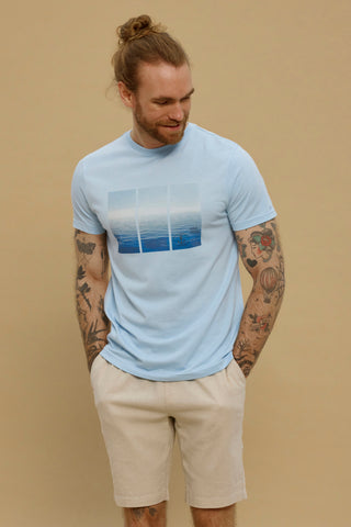 REDGREEN MEN Carius T-shirt 4624 Light Blue Melange