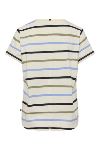REDGREEN WOMAN Chris T-shirt Short Sleeve Tee 161 Sky Blue Stripe
