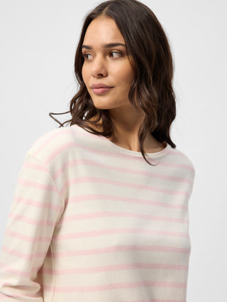 REDGREEN WOMAN Claudia T-shirt Long Sleeve Tee 140 Rose Pastel Stripe