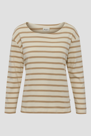 REDGREEN WOMAN Claudia T-shirt  Long Sleeve Tee 124 Mid Sand Stripe