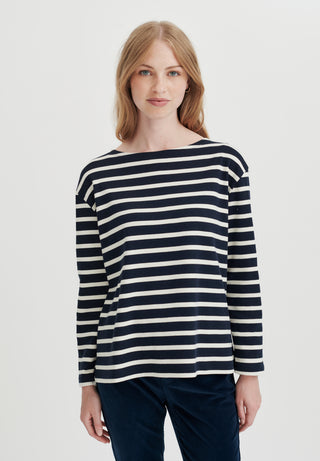 REDGREEN WOMAN Claudia T-shirt  Long Sleeve Tee 168 Navy Stripe