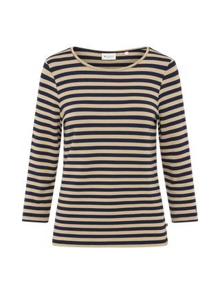 REDGREEN WOMAN Cleo T-shirt Long Sleeve Tee 124 Mid Sand Stripe