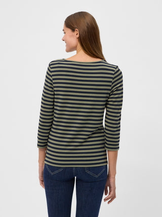 REDGREEN WOMAN Cleo T-shirt Long Sleeve Tee 177 Olive Stripe