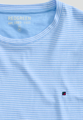 REDGREEN MEN Cowel T-shirt 1651 Azur Stripe