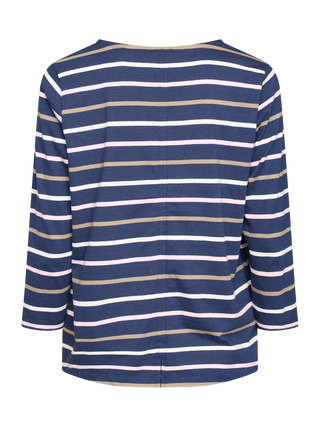 REDGREEN WOMAN Croco T-shirt Short Sleeve Tee 168 Navy Stripe