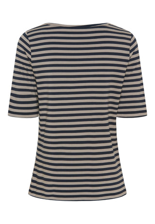 REDGREEN WOMAN Hedy Short Sleeve T-shirt Short Sleeve Tee 126 Light Brown Stripe