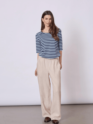 REDGREEN WOMAN Hedy Short Sleeve T-shirt Short Sleeve Tee 162 Light Blue Stripe