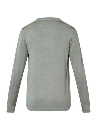 REDGREEN JULIAN O-NECK COTTON KNIT Knit 4774 Olive Melange 18-5806 TCX