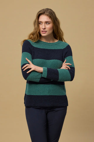 REDGREEN WOMAN Kimberly Knit Knit 176 Mid Green Stripe