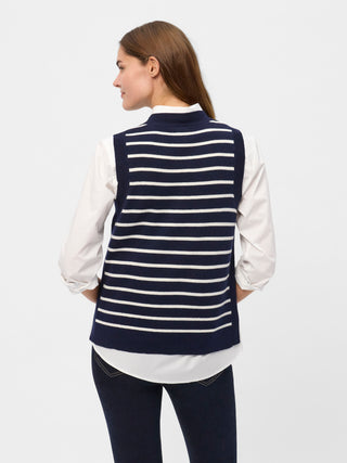 REDGREEN WOMAN Lera Vest Knit 169 Dark Navy Stripe