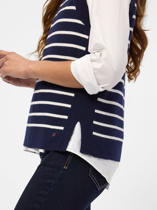 REDGREEN WOMAN Lera Vest Knit 169 Dark Navy Stripe