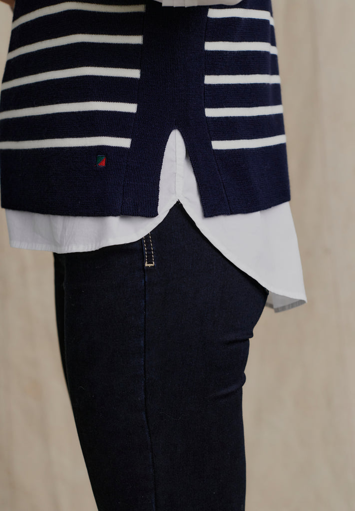 REDGREEN WOMAN Lera Vest Knit 169 Dark Navy Stripe