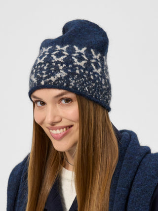 REDGREEN WOMAN Runa Hat Hat 368 Navy Pattern