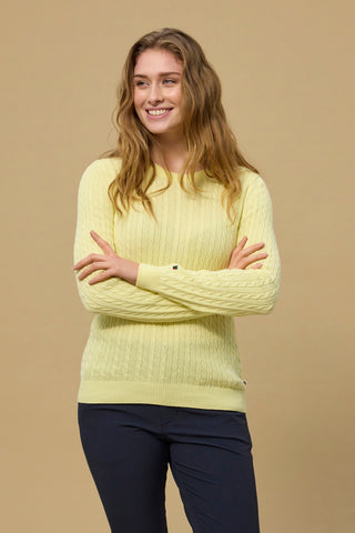 REDGREEN WOMAN Simone Cable knit  Knit 030 Yellow Pastel