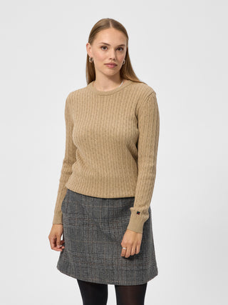 REDGREEN WOMAN Susan Cable Knit Knit 424 Mid Sand Melange