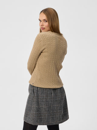 REDGREEN WOMAN Susan Cable Knit Knit 424 Mid Sand Melange