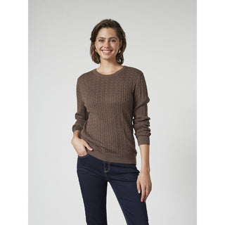 REDGREEN WOMAN Susan Cable Knit Knit 429 Dark Brown Melange