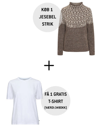 Køb 1 Jesebel strik – Få 1 GRATIS t-shirt (værdi 349 kr.)